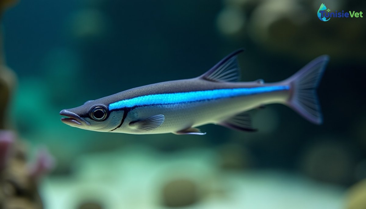 Un poisson qui se gratte devant son reflet